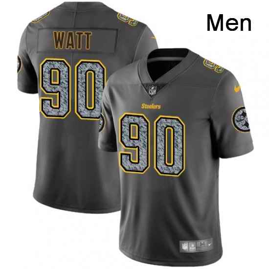 Mens Nike Pittsburgh Steelers 90 T J Watt Gray Static Vapor Untouchable Limited NFL Jersey